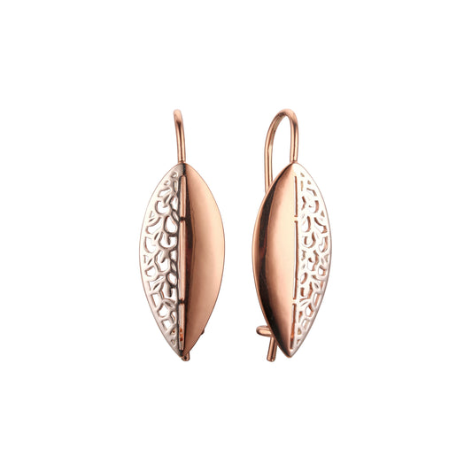 Rose Gold two tone wire hook earrings