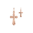 Budded Rose Gold Russian Orthodox Cross pendant