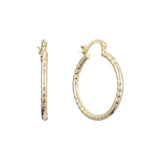 Brincos de argola em ouro 14K texturizado e ouro rosa