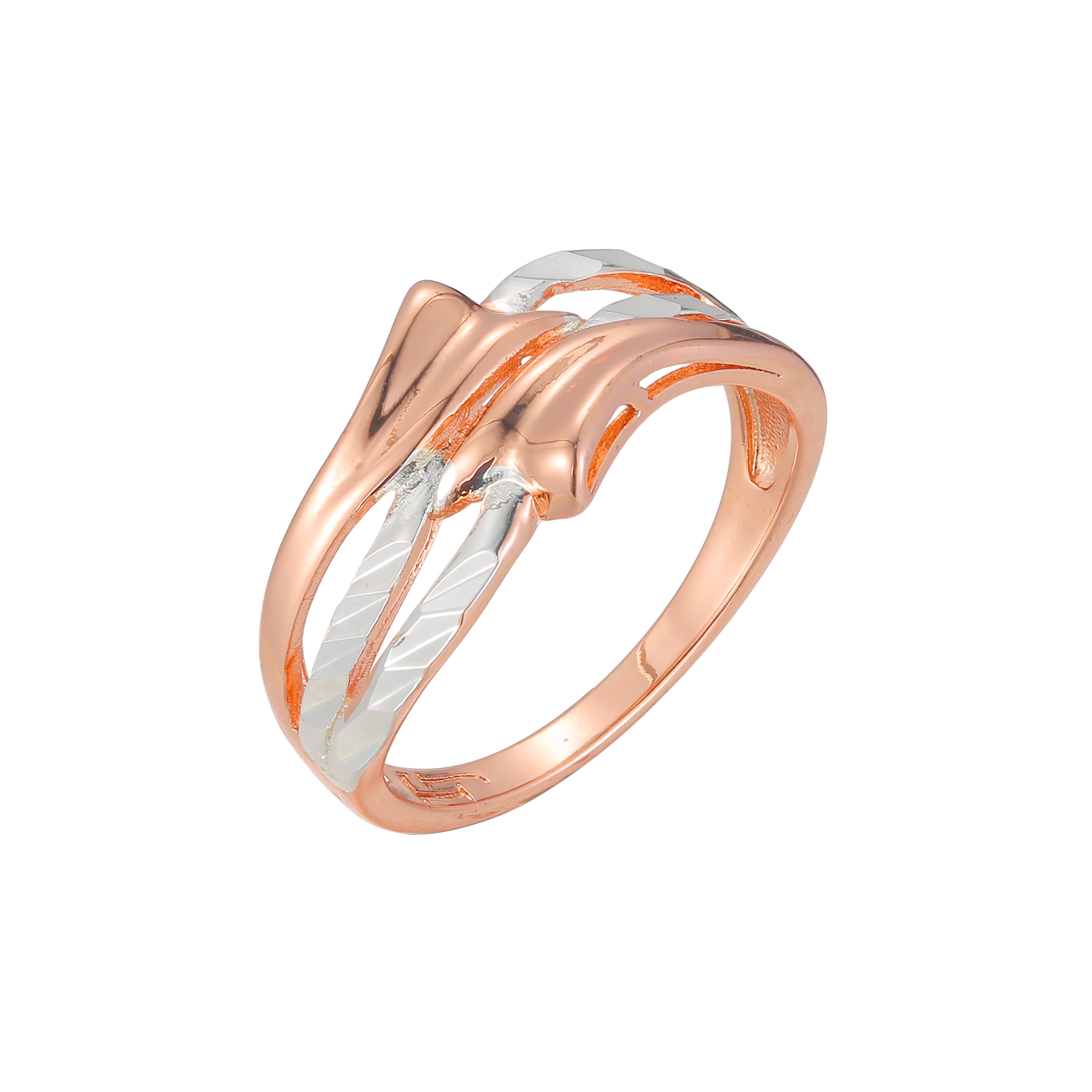 Ros¨¦goldene zweifarbige Ringe mit schlichtem Design
