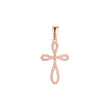 Cluster white CZs Rose Gold Latin Budded Cross Pendant