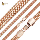 🔥 Bismarck weaving anchor quadruple four link chains plated 14K Gold, Rose Gold, two tone