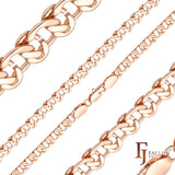 14K ゴールド、ローズゴールド、ホワイトゴールドメッキのケーブル スネイル リンク チェーン