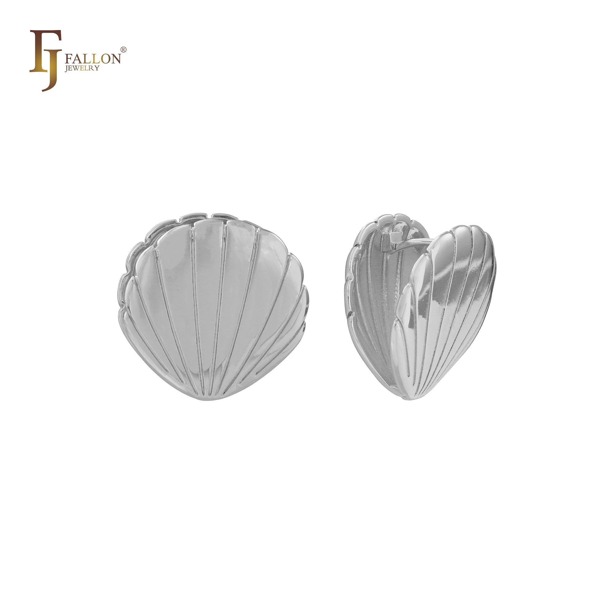 Pendientes huggie en forma de concha de oro de 14 quilates y oro rosa