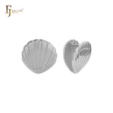 Pendientes huggie en forma de concha de oro de 14 quilates y oro rosa