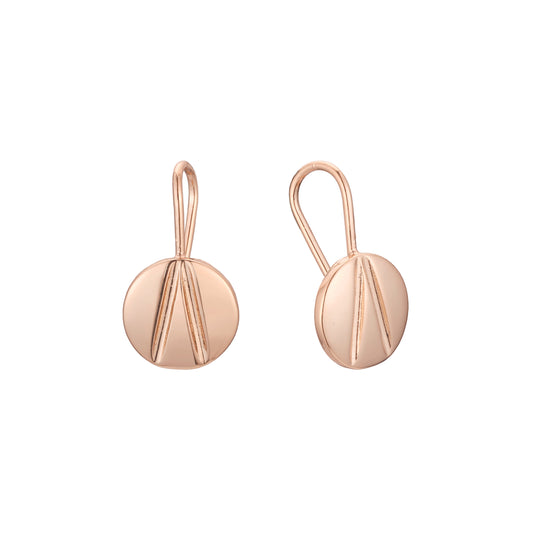 14K ゴールド、ローズゴールド メッキ色のワイヤー フック イヤリング
