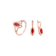 Conjunto de pedras Solitaire Rose Gold Marquise