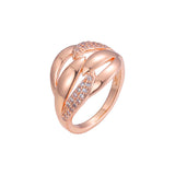 Cluster rings with claws in Rose Gold, two tone plating colors