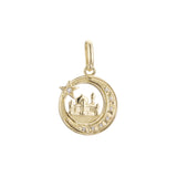 Islamic temple Pendant in Rose Gold two tone, 14K Gold plating colors