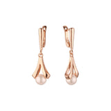 Rose Gold pearl earrings