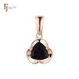 Solitär-Anhänger mit buntem Zirkonia 14 Karat Gold, Roségold, Weißgold
