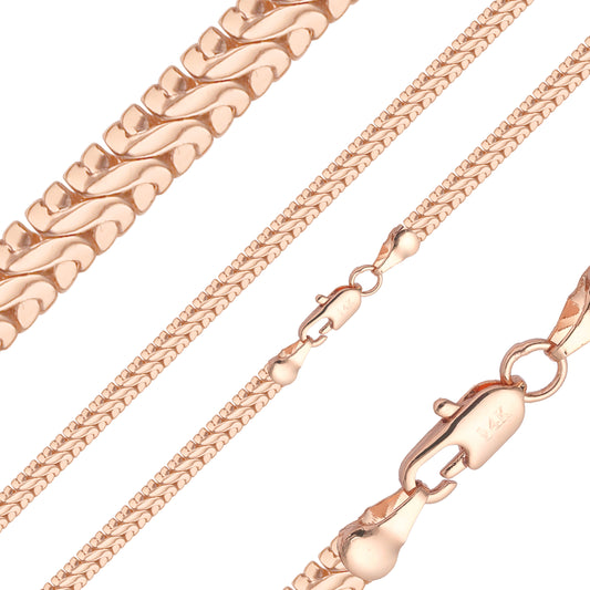 Cadenas serpiente enchapadas en Oro 14K, Oro Rosa
