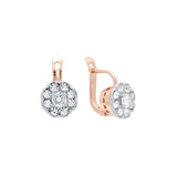 Aretes de racimo en Oro de 14K, Oro Rosa, baño de dos colores