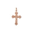 Rose Gold Russian Orthodox Cross budded pendant