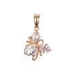 Cluster white CZs Rose Gold Heart Pendant