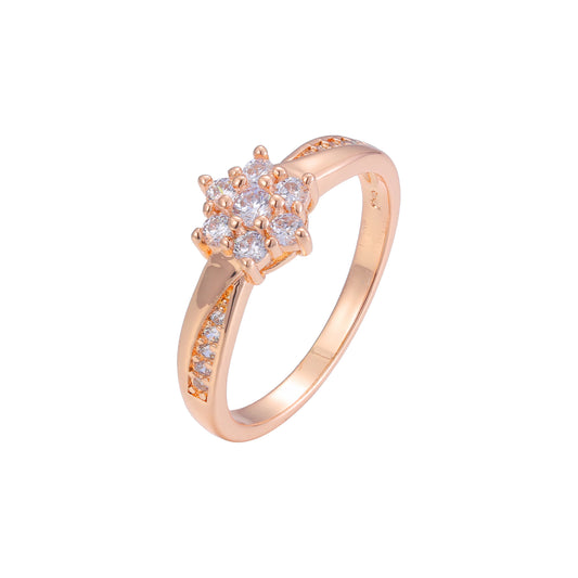 Cluster rings in Rose Gold, two tone plating colors