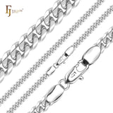 Cadenas de superficie aplanada con flancos redondeados y eslabones cubanos estilo clásico de Miami chapadas en oro de 14 quilates, oro rosa RFSF