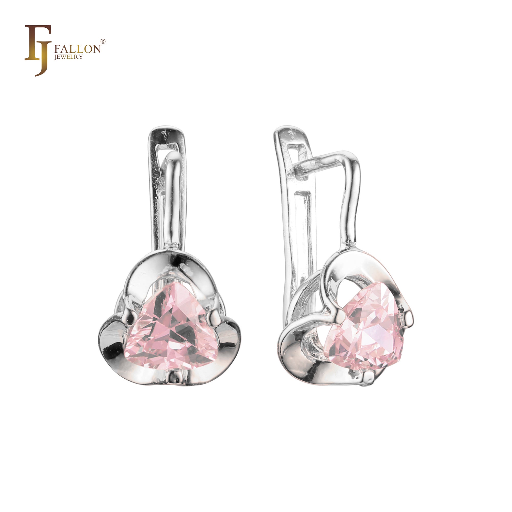 .Rose Gold clawed solitaire white CZ earrings