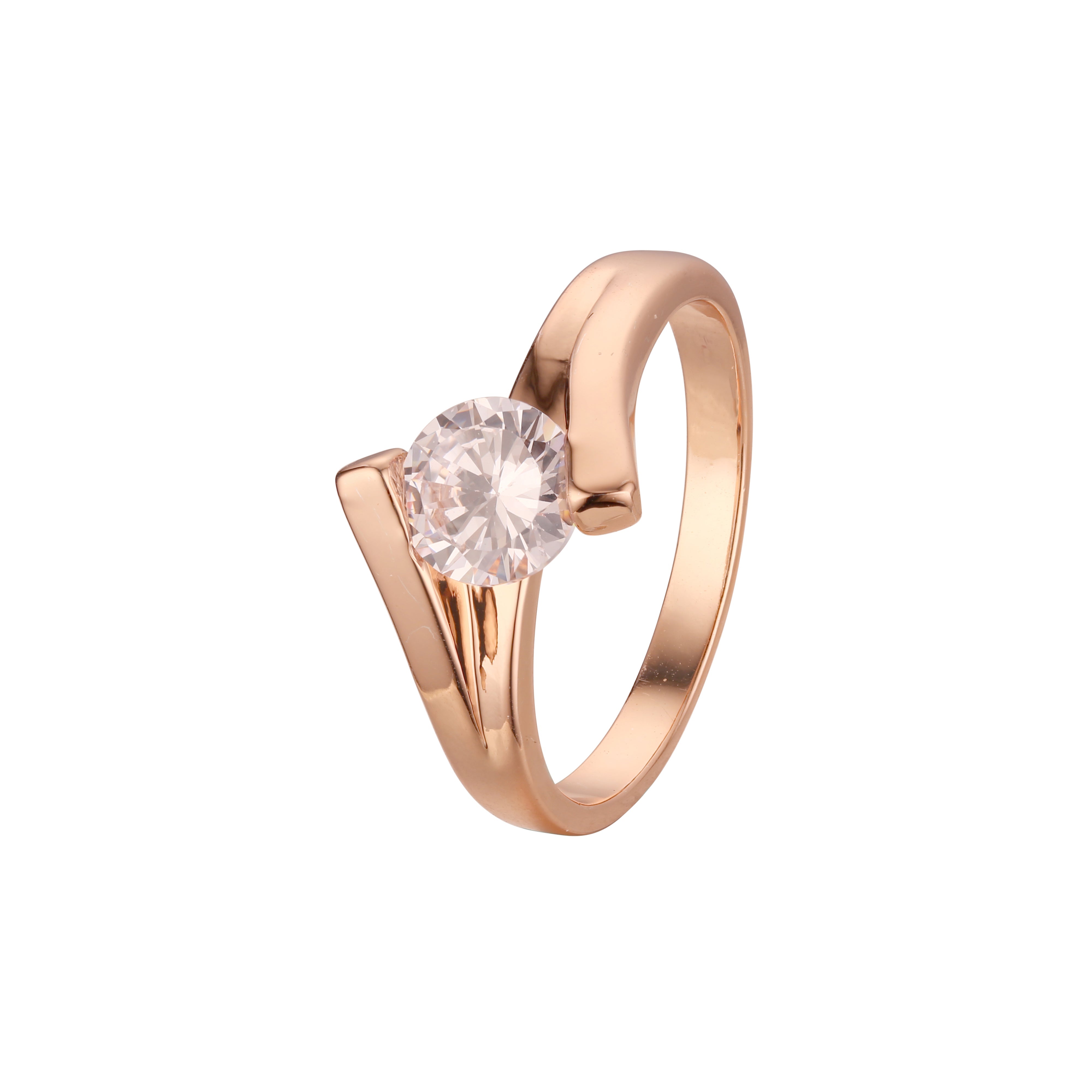 Luxuri?ser Mini-Froufrou-Blumenring aus edler Spitze in Ros¨¦gold mit wei?en Zirkonia