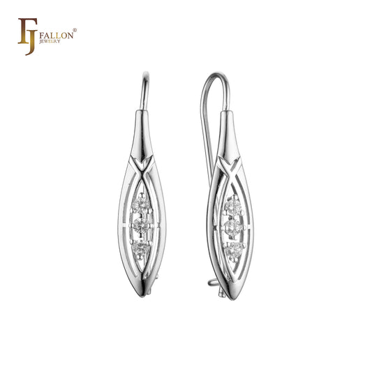 Rose Gold two tone wire hook earrings