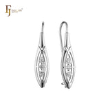 Rose Gold two tone wire hook earrings