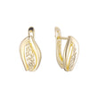 Flamme und Blätter 14K Gold, Roségold, zweifarbige Ohrringe