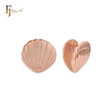 Pendientes huggie en forma de concha de oro de 14 quilates y oro rosa