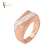 Signet flat Rose Gold two tone men's Rings