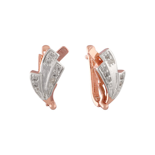 Pendientes bicolor oro rosa
