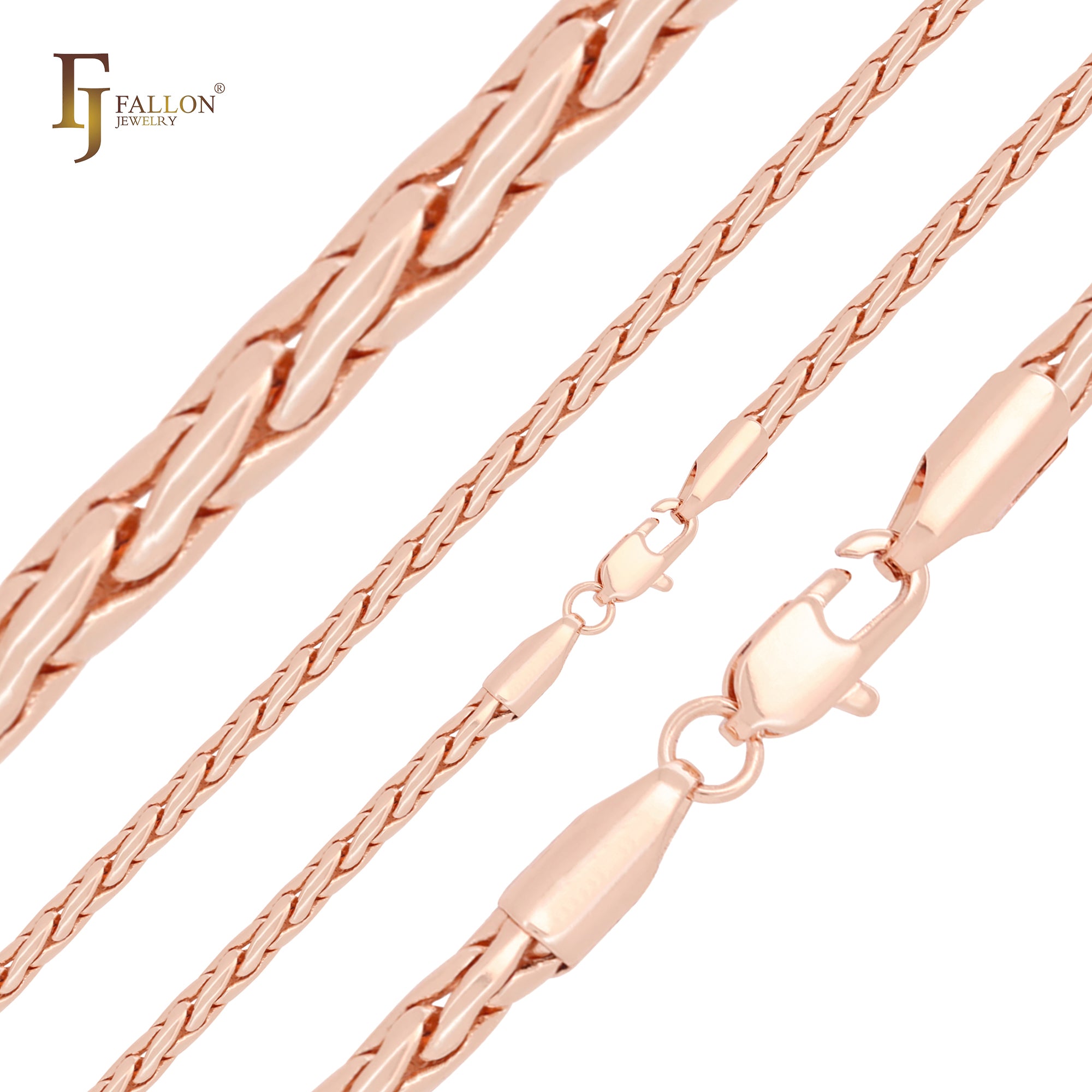 Thin Spiga wheat 14K Gold, Rose Gold chains