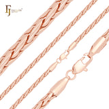 Thin Spiga wheat 14K Gold, Rose Gold chains