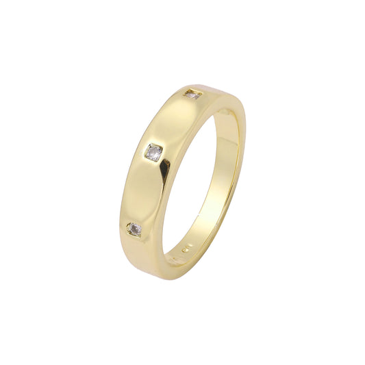 White CZs Wedding band 14K Gold, Rose Gold rings