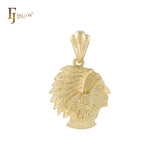 Indian chief portrait 14K Gold Pendant