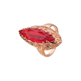 .Trend Luxurious Horse Eye Marquise Solitaire CZ 585 玫瑰金，14K 金戒指