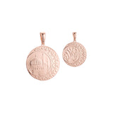 🔥 Islamic pendant of the moon and temple in 14K Gold, Rose Gold & White Gold plating colors