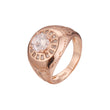 Anéis masculinos de ouro rosa com zircônia cúbica branca