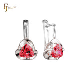 .Rose Gold clawed solitaire white CZ earrings