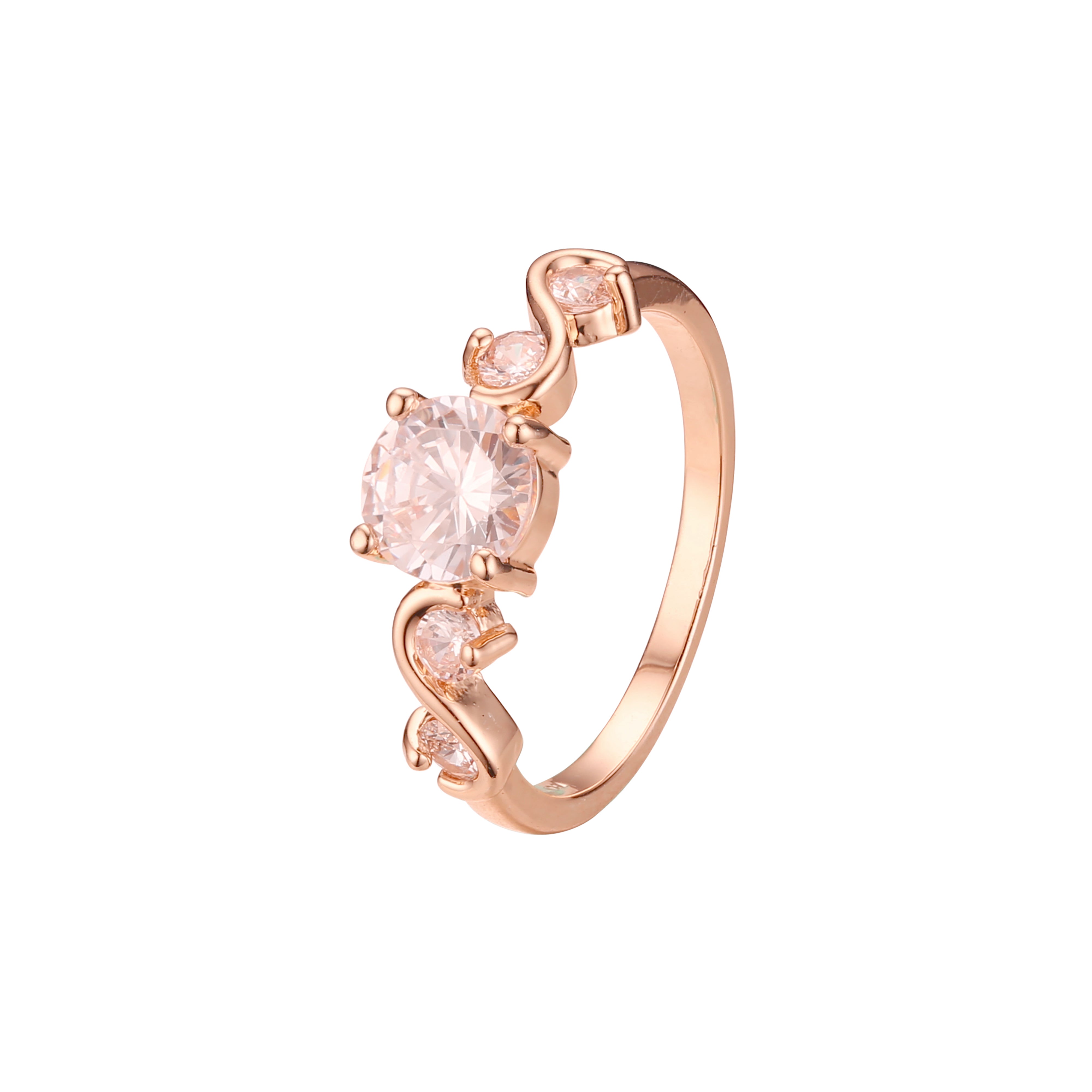 Anéis empilháveis em cluster em ouro 18K, ouro branco, ouro 14K, cores banhadas a ouro rosa