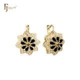 Cluster-Ohrringe mit Sonnenblumenbl¨¹ten in den Farben 14 Karat Gold, Wei?gold und Ros¨¦gold