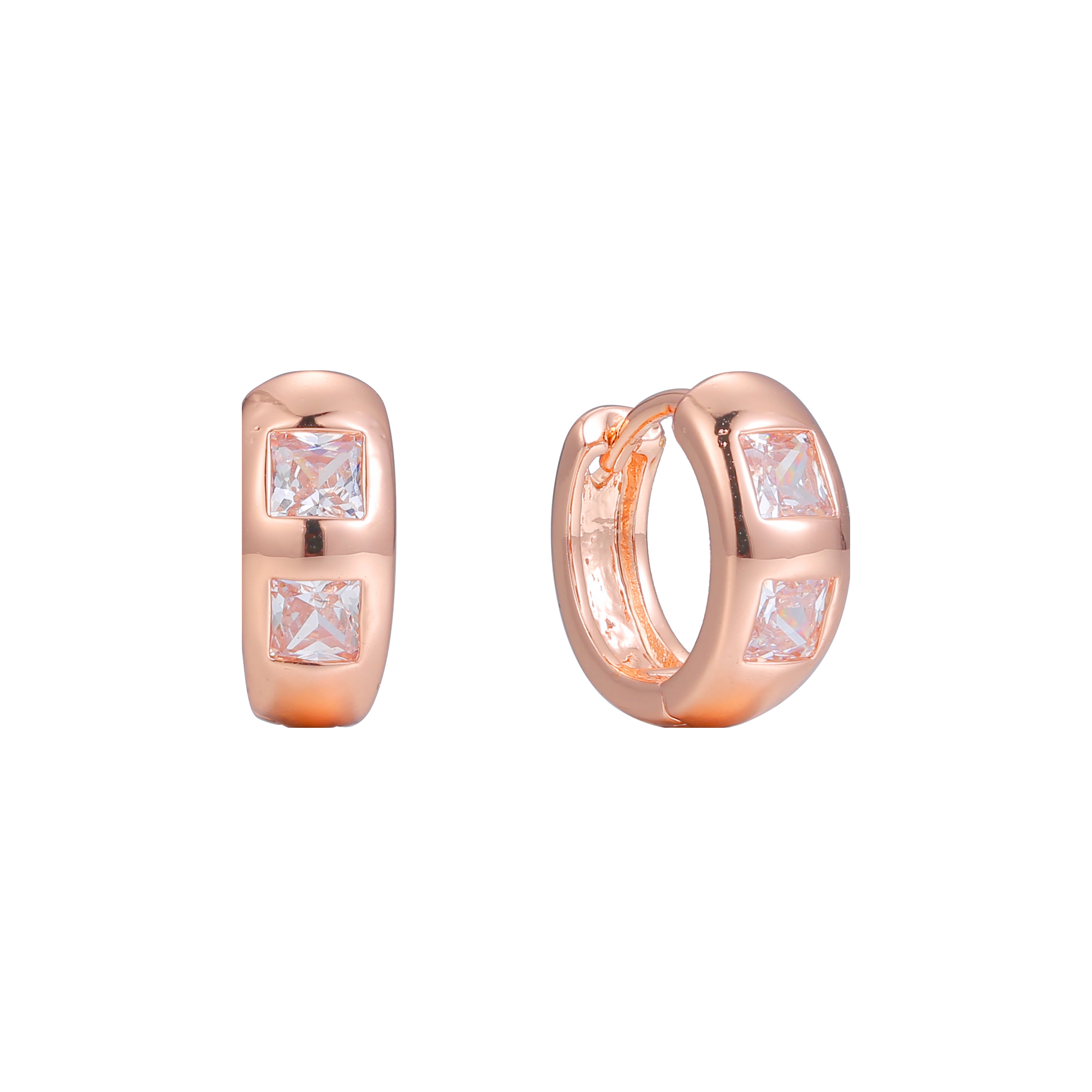 Huggie earrings in 14K Gold, 18K Gold, Rose Gold plating colors