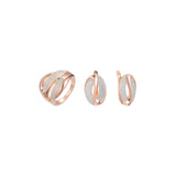 Rose Gold two tone cluster white stones set