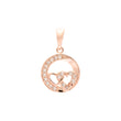 Colgante doble corazón en Oro Rosa, baño de Oro 14K colores