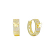 Paved white czs butterfly 14K Gold cluster huggie earrings