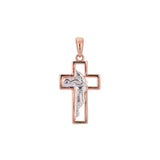 Rose Gold two tone Eastern Orthodox Russian pendant
