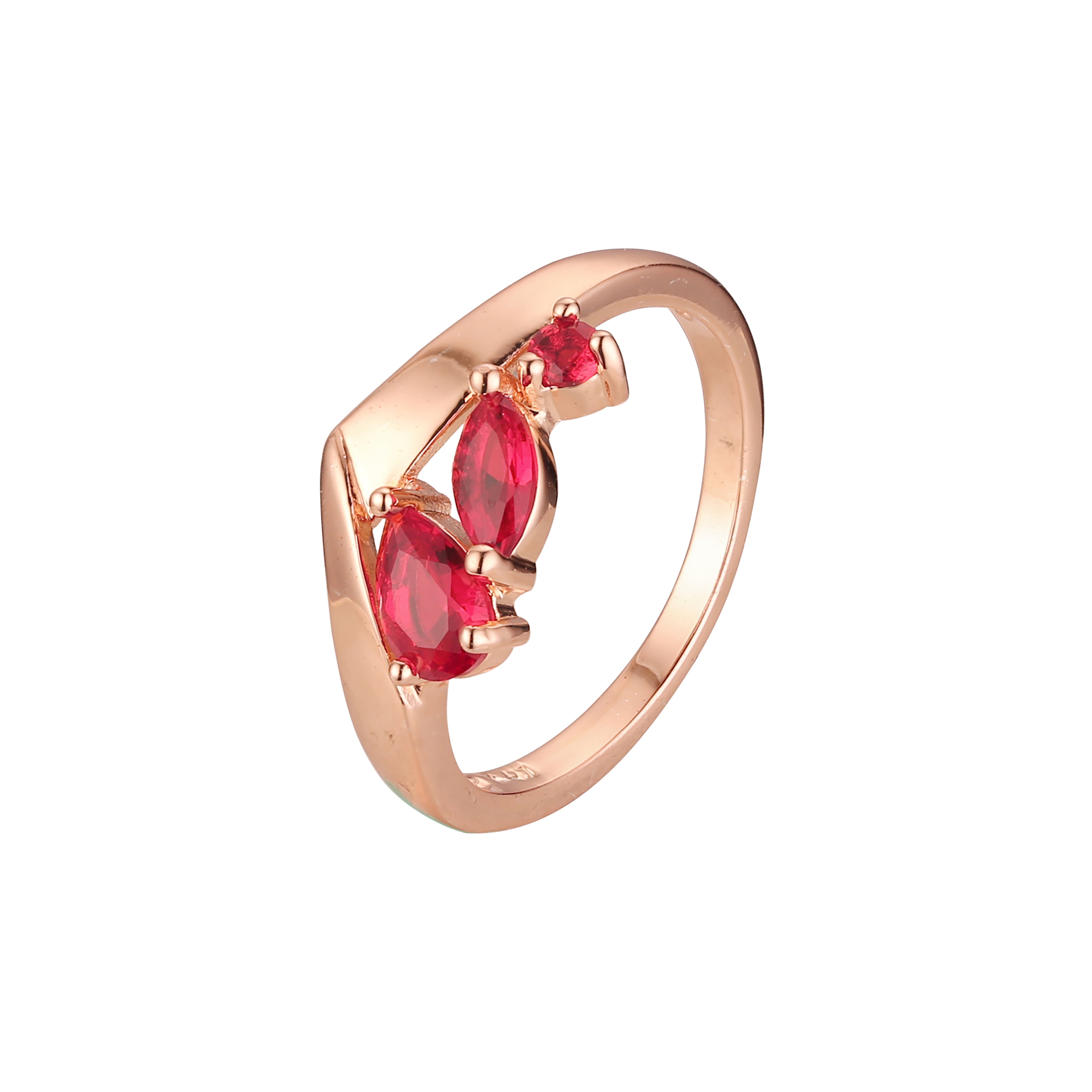 Rose Gold three stones rings