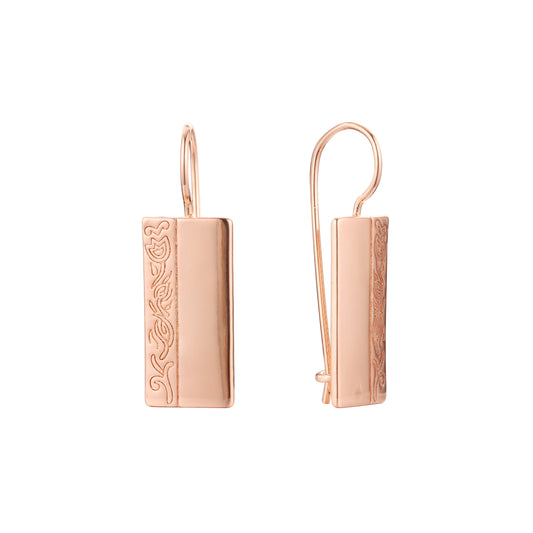 14K ゴールド、ローズゴールド メッキ色のワイヤー フック イヤリング
