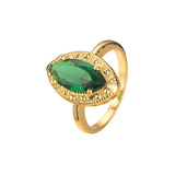 Solitario Marquesa grandes anillos de piedra pavimentados con cuentas en colores de baño de oro de 18 quilates, Oro 14K y oro rosa