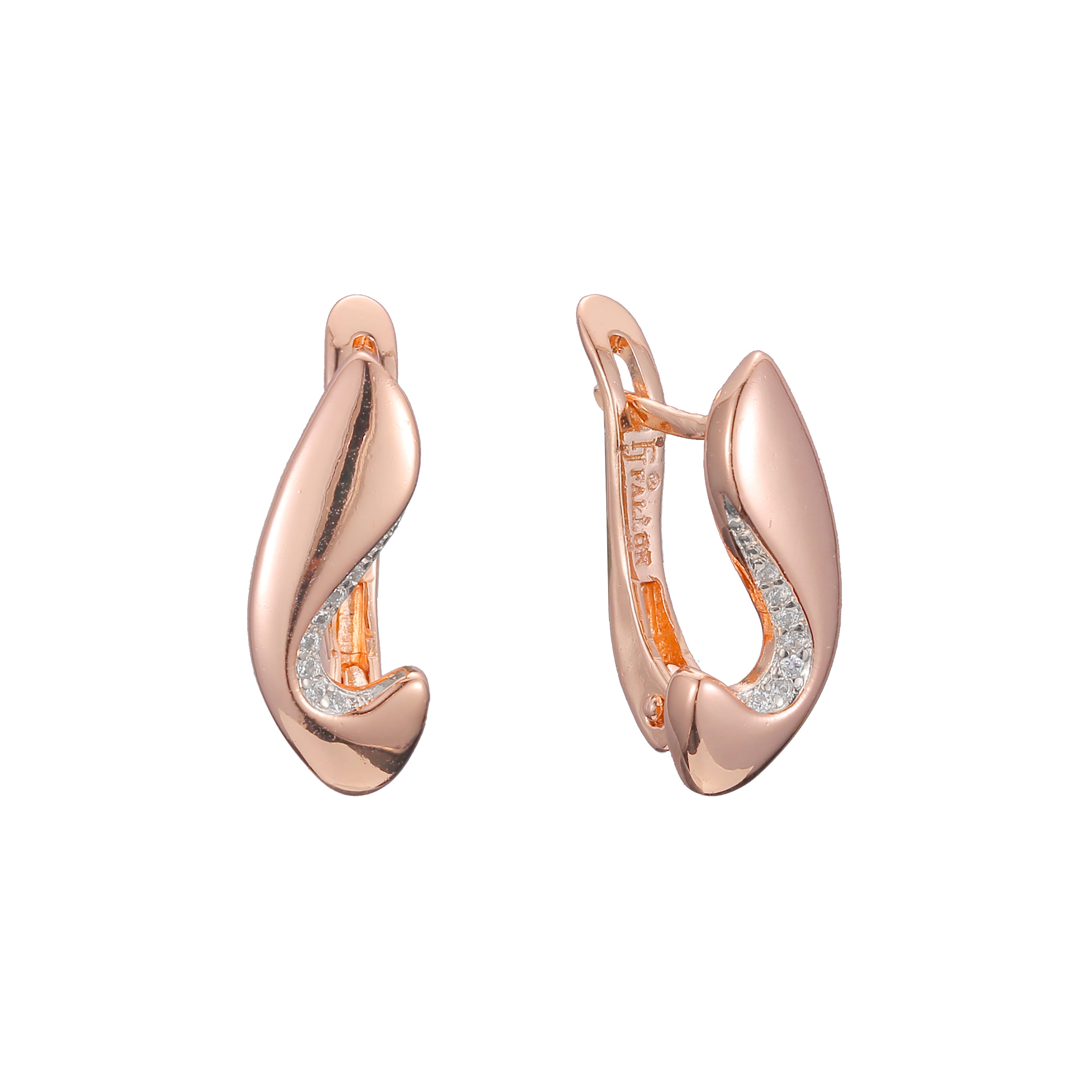14K 金、玫瑰金耳环，双色