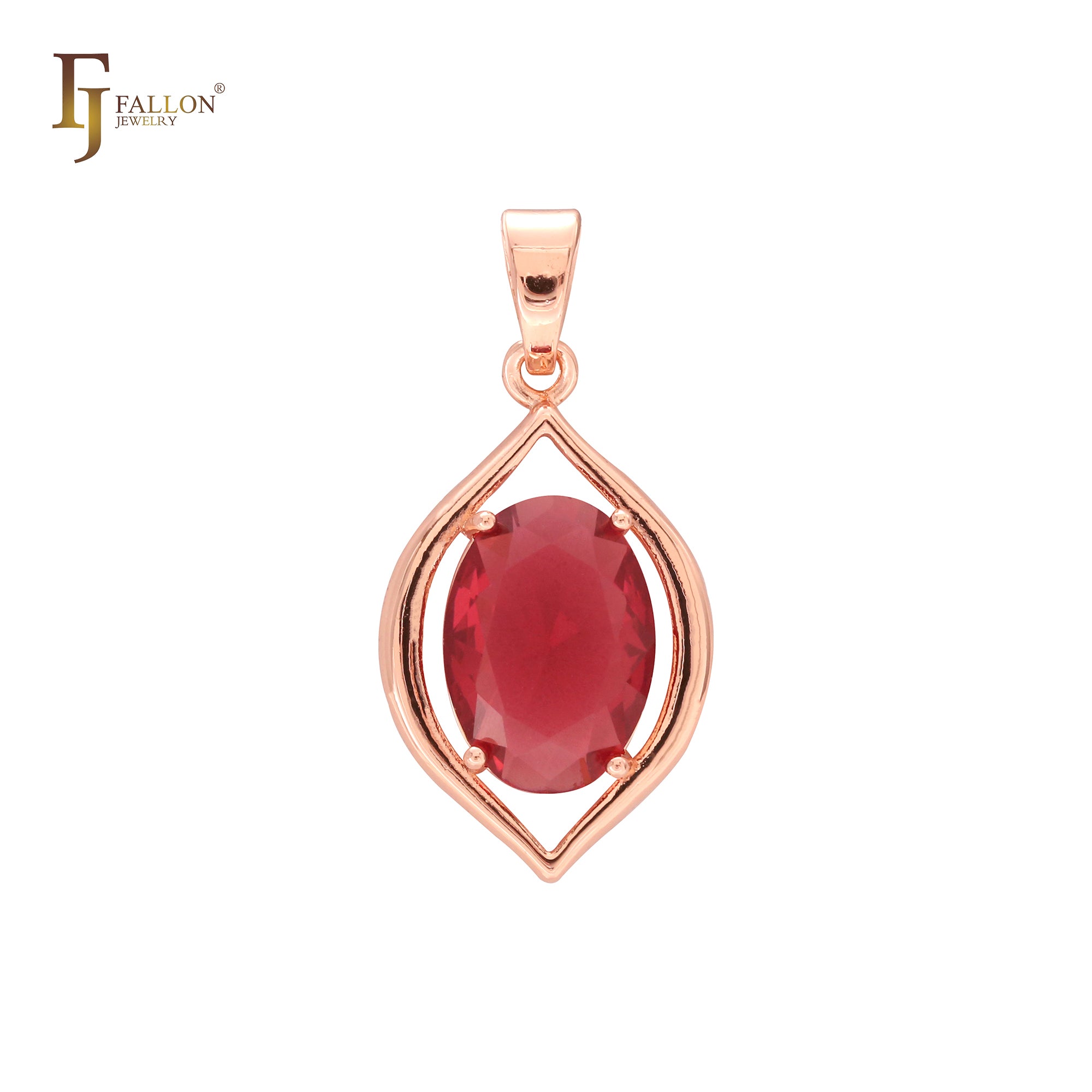 Ovaler Marquise-Solitäranhänger aus Roségold mit CZ