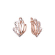 Brincos em ouro 14K, ouro rosa, duas cores de revestimento